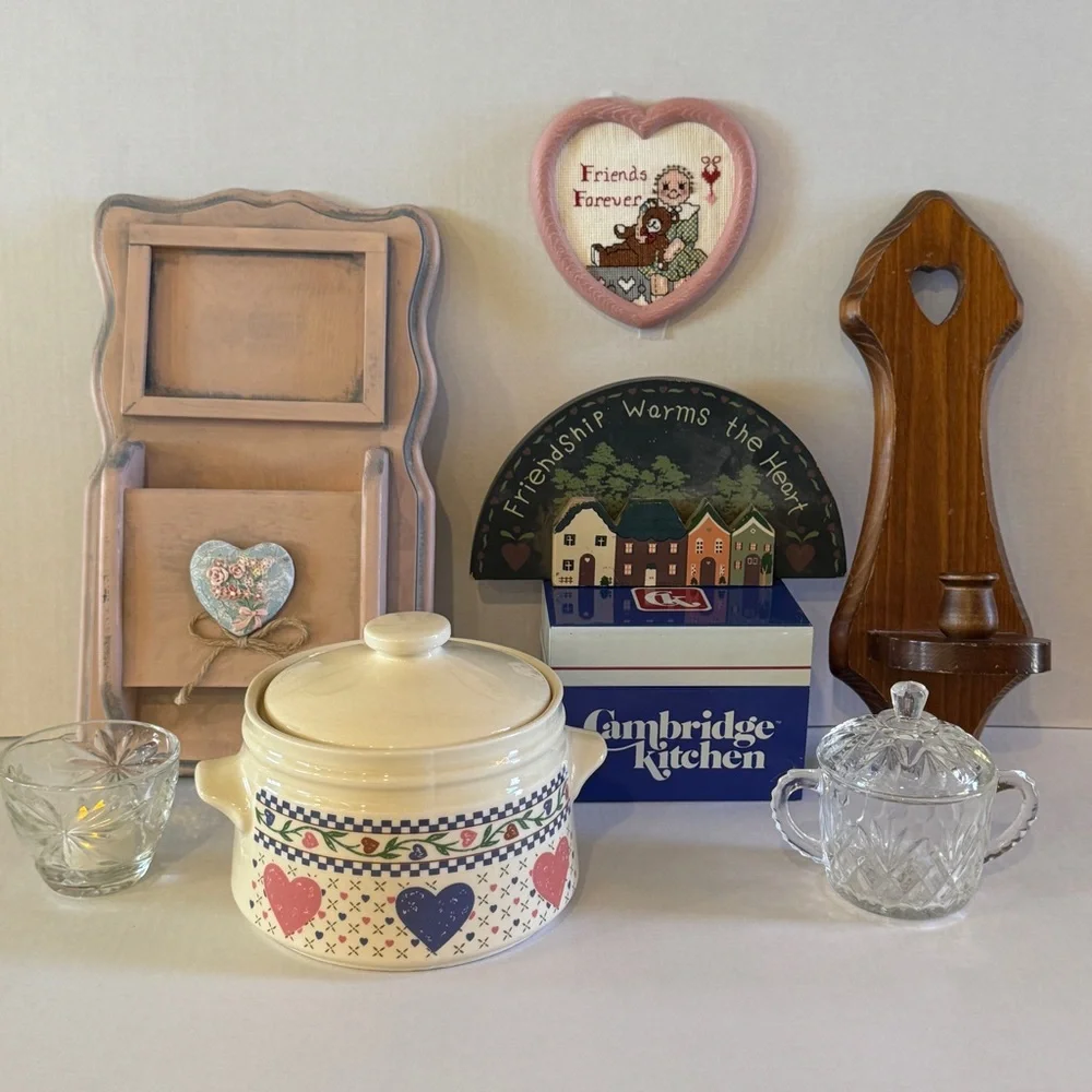 Vintage Blue and White Metal Recipe Box Cambridge Kitchen Graphic Cottagecore